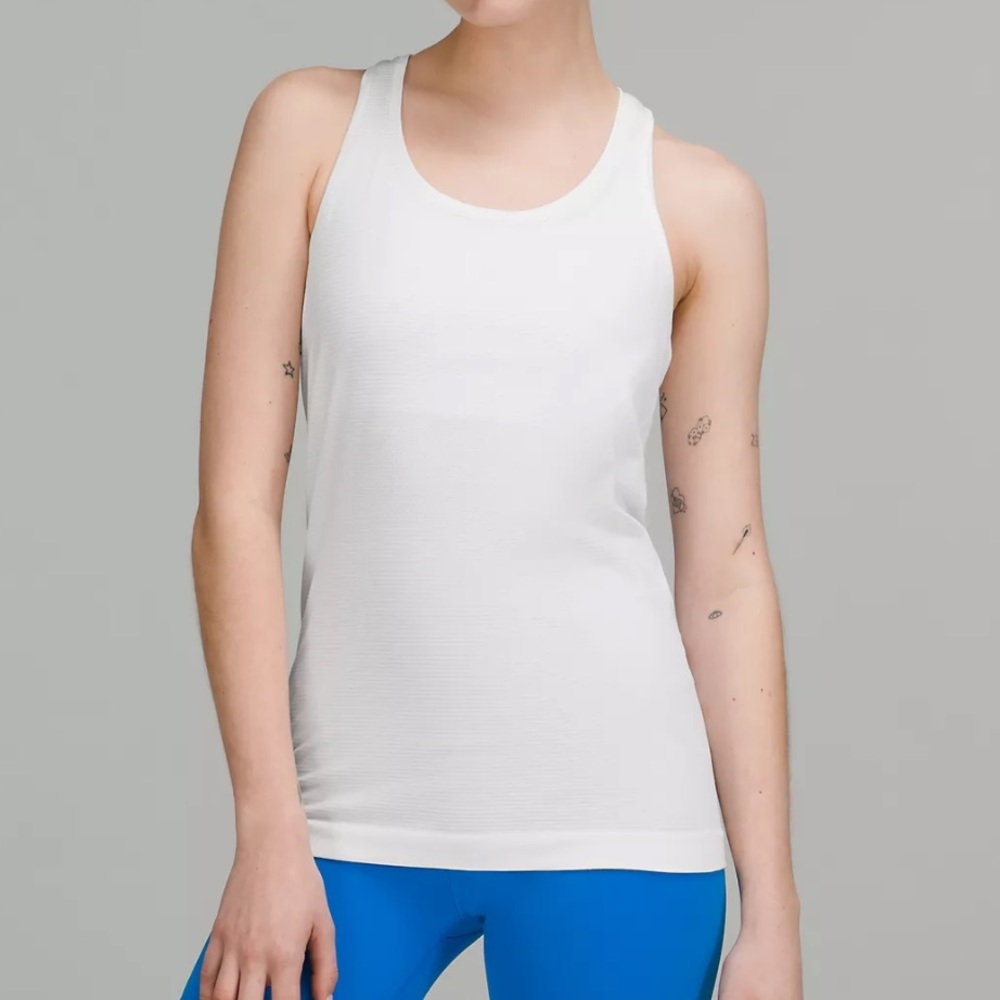 WHITE LULULEMON ATHLETICA SWIFTLY TECH RACERBACK TANK TOP SIZE 6